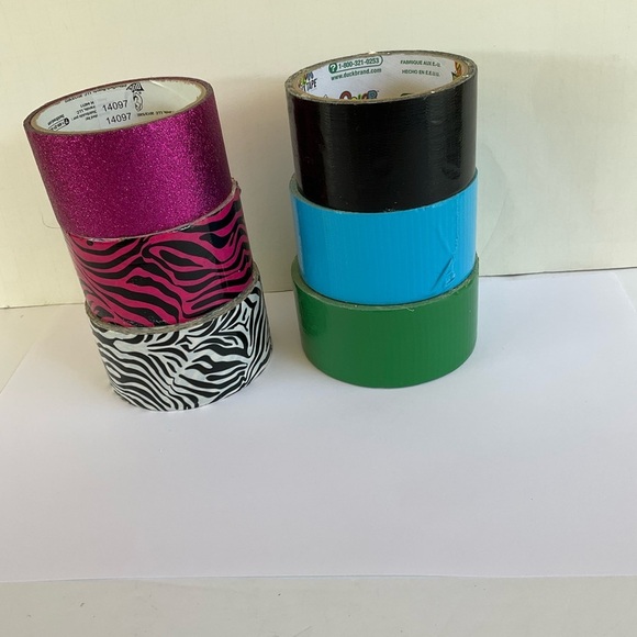 Duck Tape Duct Tape Bundle 6 Rolls New Used Animal Print Green Sky Blue … - Picture 13 of 13